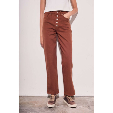 Jean Recto Botones Marron