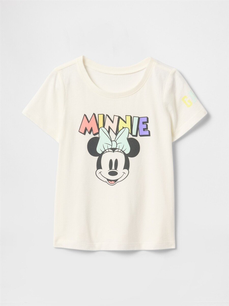 Remera Logo Gap Disney Toddler Niña - New Off White 