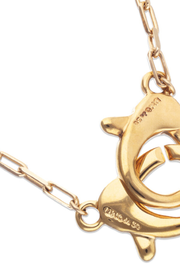 COLLAR BAÑADO EN ORO 18K CON MOSQUETÓN ENTRELAZADO GRANDE Colgante