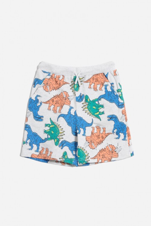 Bermuda terry estampada GRIS MELANGE