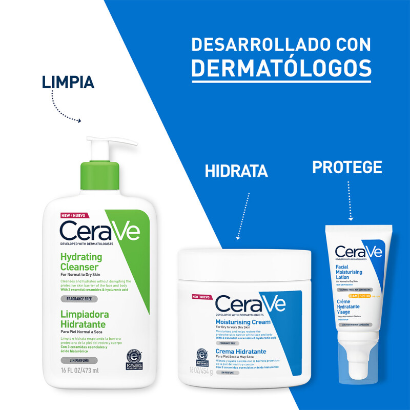 CERAVE CREMA HIDRATANTE CORPORAL 16 OZ - Piel normal a seca. CERAVE CREMA HIDRATANTE CORPORAL 16 OZ - Piel normal a seca.