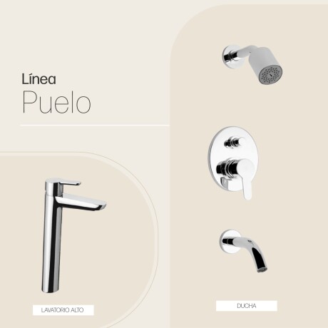 Juego Grifería FV Puelo Embutida Lavatorio Alto CROMO