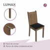 Juego de comedor Mesa de madera + 4 Sillas Negro