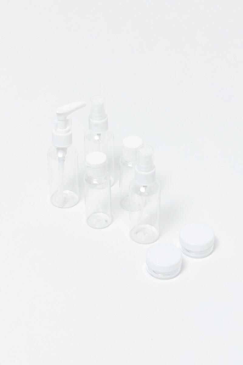 Set De Frascos Para Viaje Blanco