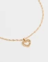 Cadena Corta con Dije Con strass Cadena Con Dije De Corazón - Dorado