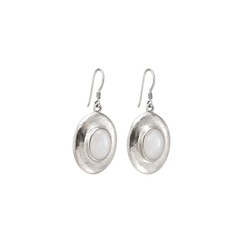 Caravanas círculo nacar - plata 925 - nacar - CA8442 conpiedra