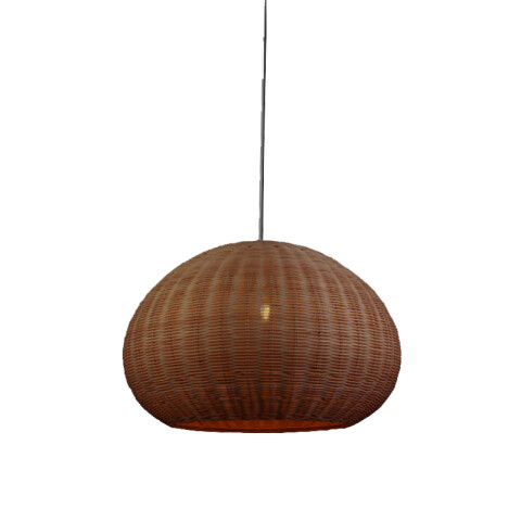 Lámpara colgante campana de bambú E27 Ø600x380mm IX9516