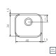 PILETA DE COCINA SIMPLE RECTANGULAR ACERO INOXIDABLE 000