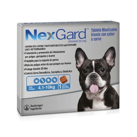 Nex gard Caja X 1 Comp 4-10 Kg Nex gard Caja X 1 Comp 4-10 Kg
