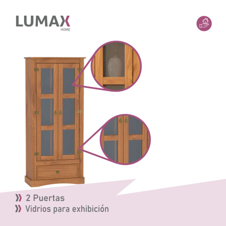 Cristalero Aparador Lumax Armario 2 puertas 1 cajón Madera Maciza Cristalero Aparador Lumax Armario 2 puertas 1 cajón Madera Maciza