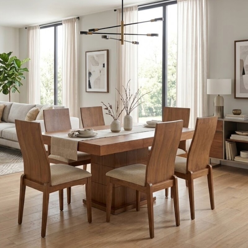 JUEGO COMEDOR PLA 6 PUESTOS - BEIGE 305531/SE (CD) Unica