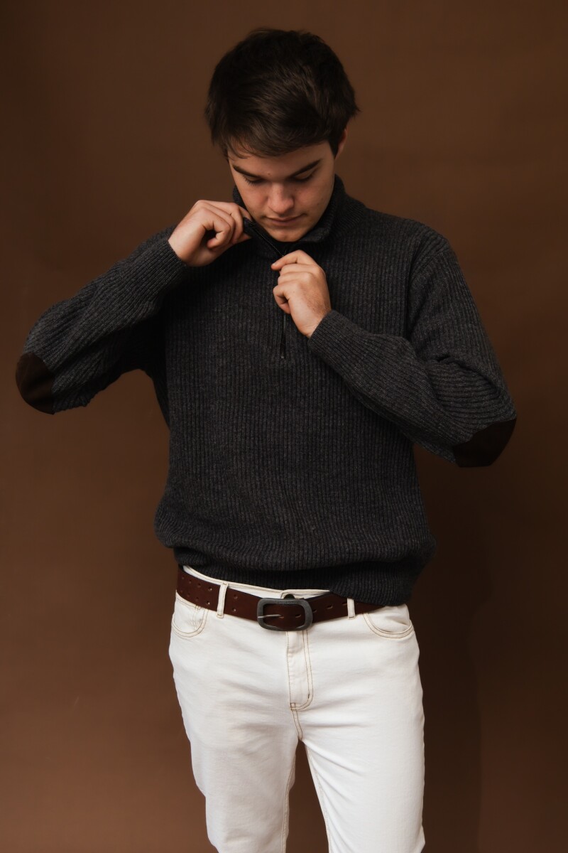 Zip Sweater Men - Gris Oscuro 