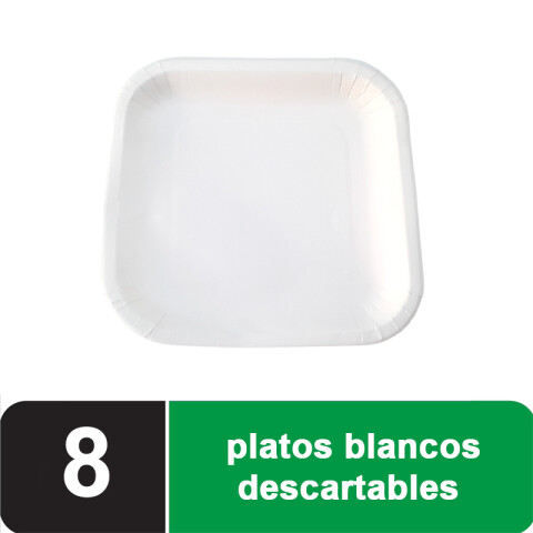 Platos descartables cuadrados 8 pcs Platos Descartables Cuadrados 8 Pcs