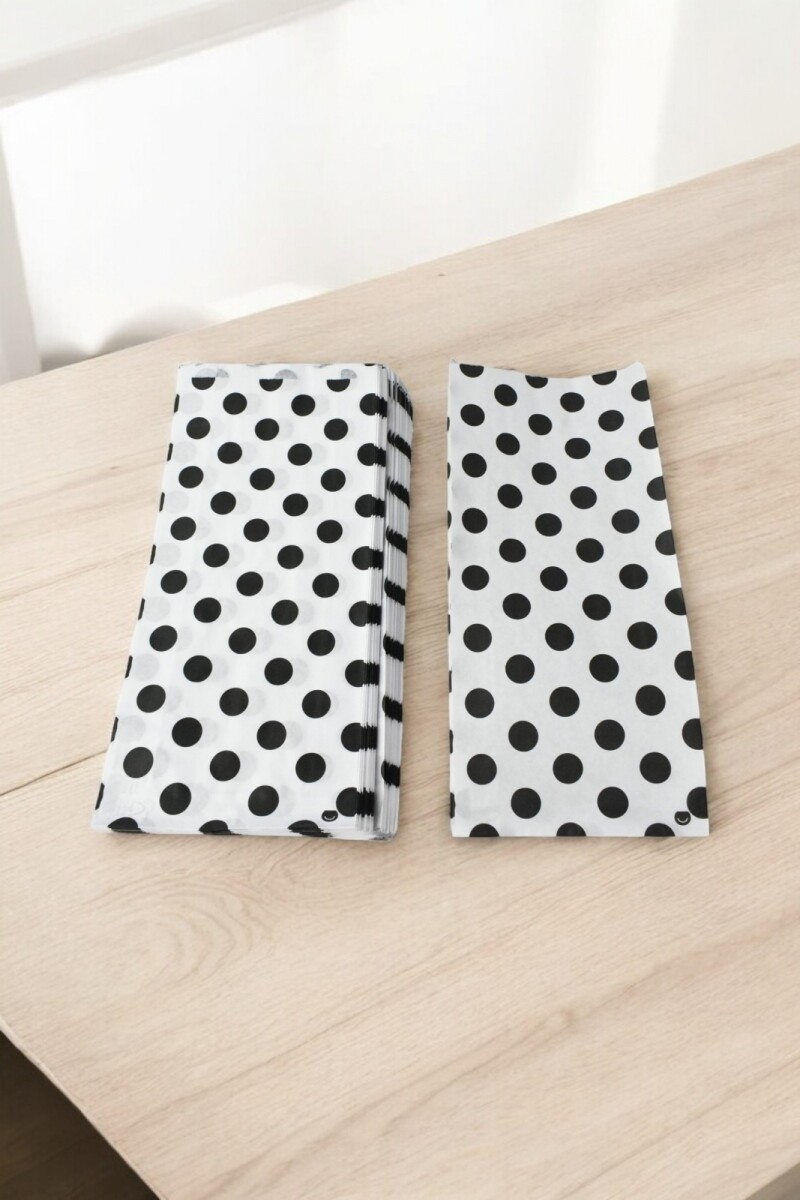 Sobre 40 grs fantasia 16x06x36 cm. - pack x 100 - LUNARES NEGROS 