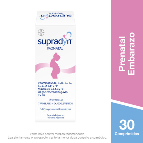 Supradyn Pronatal Preparado Polivitamínico con Minerales, Ácido Fólico y Hierro x 30 Comprimidos Recubiertos Supradyn Pronatal Preparado Polivitamínico con Minerales, Ácido Fólico y Hierro x 30 Comprimidos Recubiertos