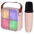 Parlante Bluetooth Karaoke Con Micrófono Y Luces Portatil Ax Variante Color Rosa