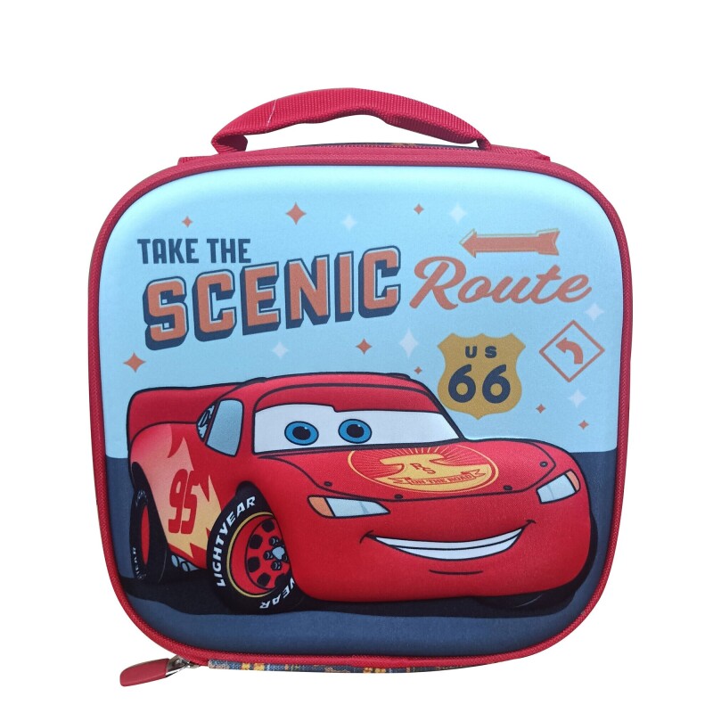 Lunchera Disney Cars Rojo - Celeste - Gris