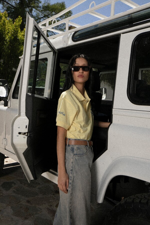 Remera Polo Rosa Amarillo