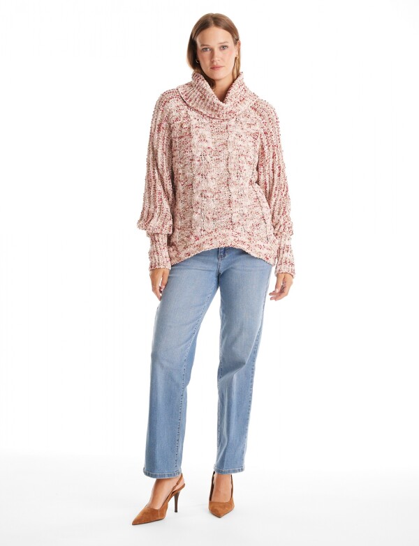 Buzo Cuello Volcado ROSA/MULTI