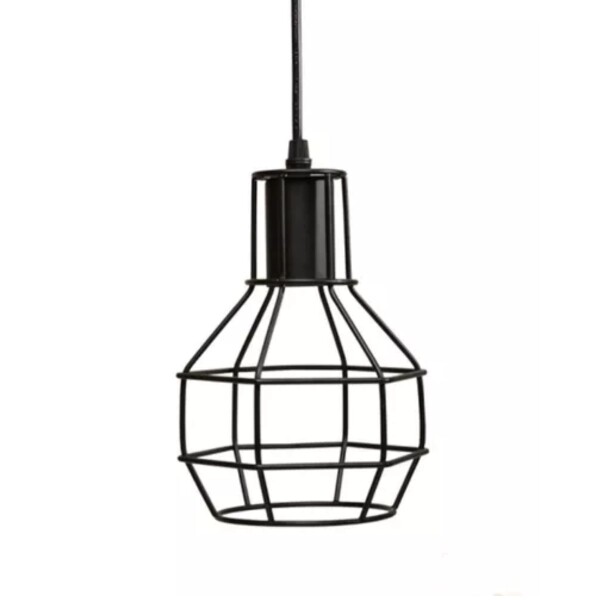 Lampara Techo Colgante Jaula Metal Vintage Retro Luz Aplique Artefacto Imback Color Negro Lampara Techo Colgante Jaula Metal Vintage Retro Luz Aplique Artefacto Imback Color Negro