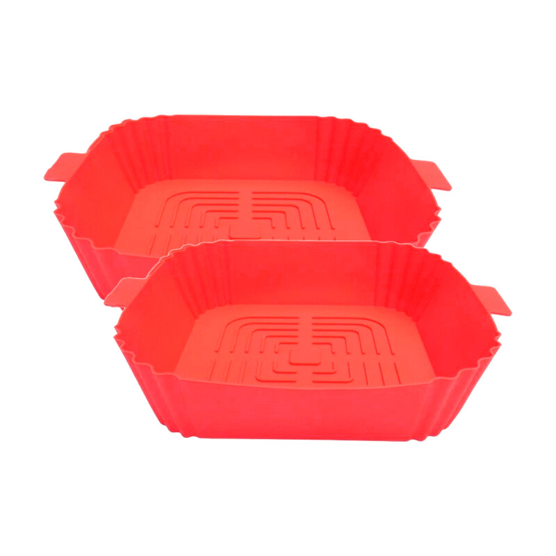 Set x2 Molde de silicona para freidora cuadrado 20x20x5 cm SURTIDO