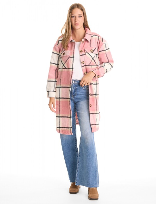 Sobrecamisa Larga Cuadros MULTI/ROSA