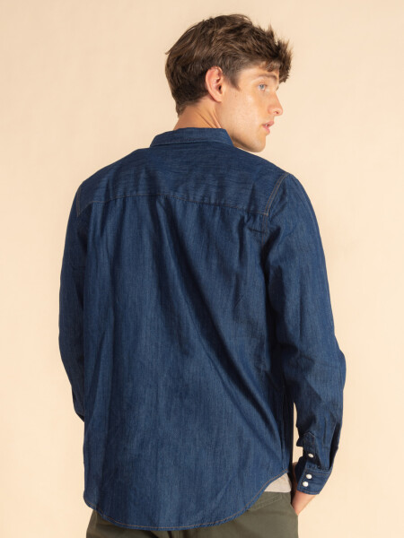 Camisa de jean Azul