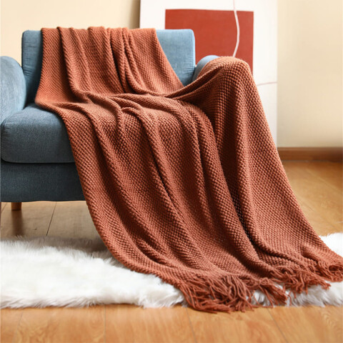Manta sillon y cama tejida 127x172cm Ladrillos