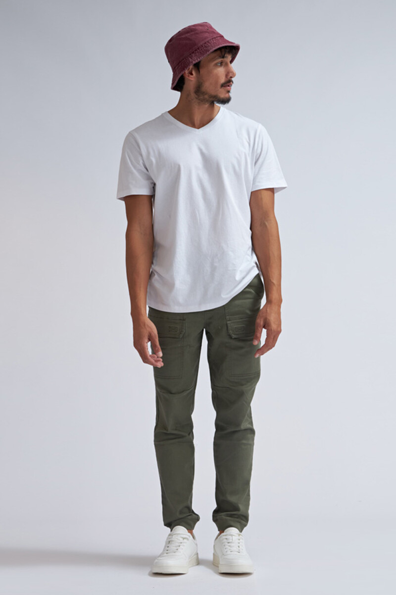 Pantalón cargo jogger de algodón Verde Militar