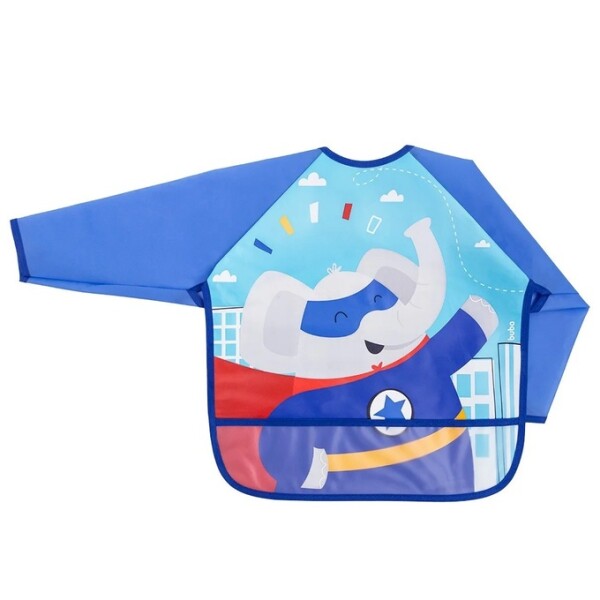 Babero con manga BUBA elefante azul