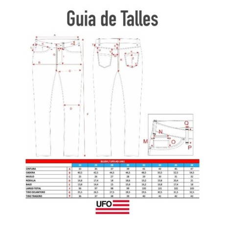 Pantalón de jeans para dama Slim Fit UFO Blush Azul Pantalón de jeans para dama Slim Fit UFO Blush Azul