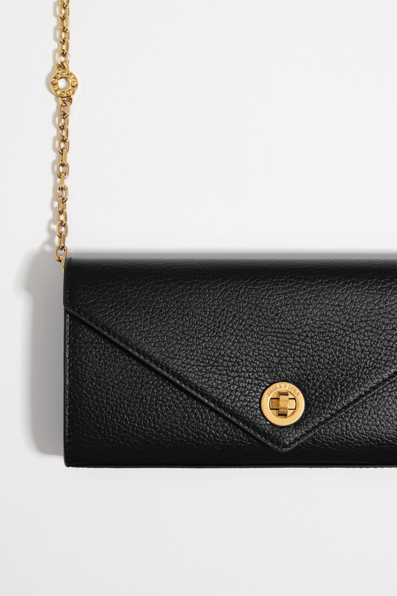 BOLSO SOLAPA MINI PIEL Negro