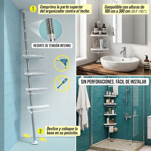 Estante Para Baño Mueble Esquinero Barral Organizador Ducha Toallero Imback HBA001 Estante Para Baño Mueble Esquinero Barral Organizador Ducha Toallero Imback HBA001