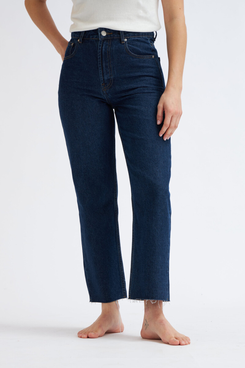 Pantalón de jean recto Azul Oscuro