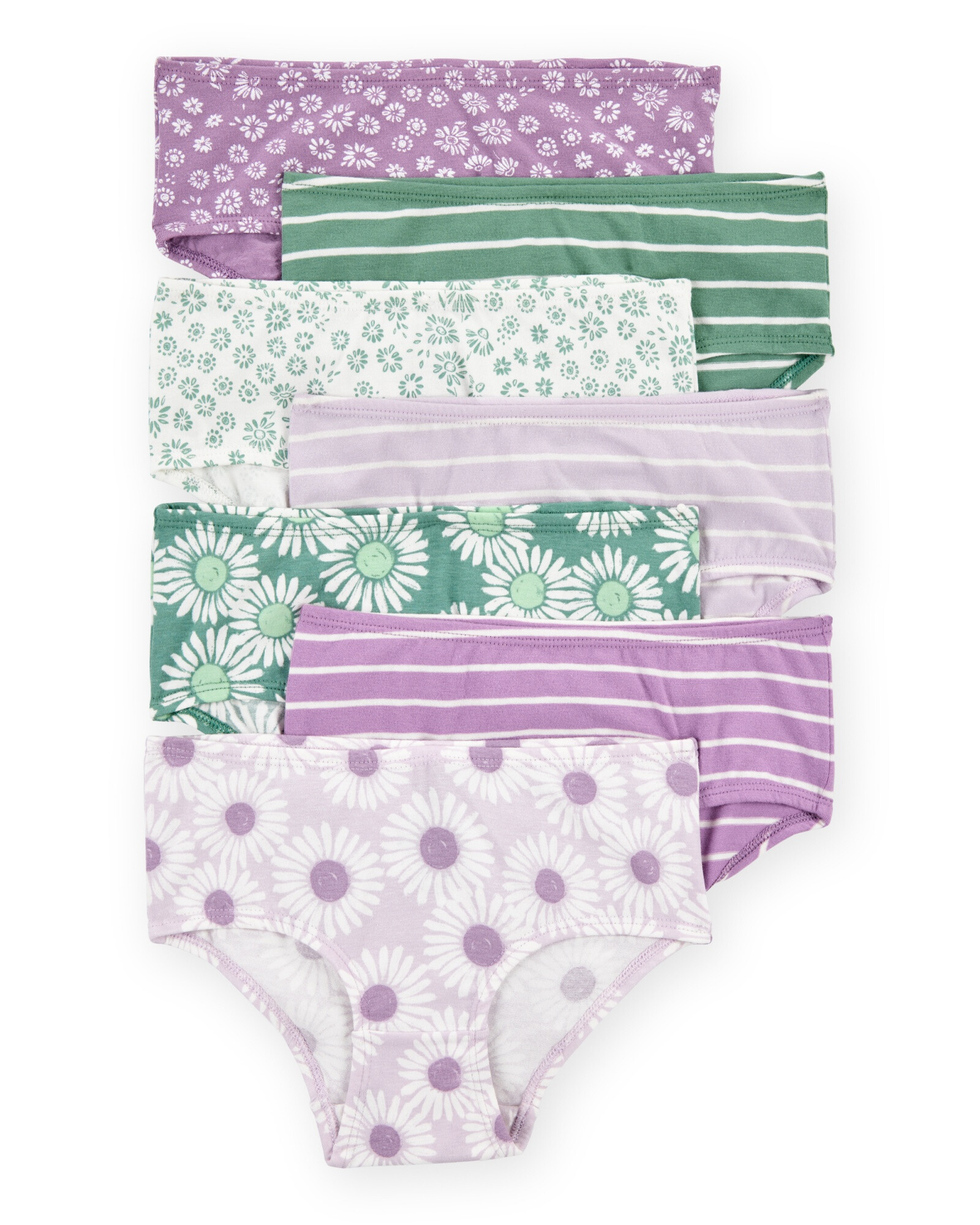 Pack siete bombachas de algodón, diseño floral Sin color