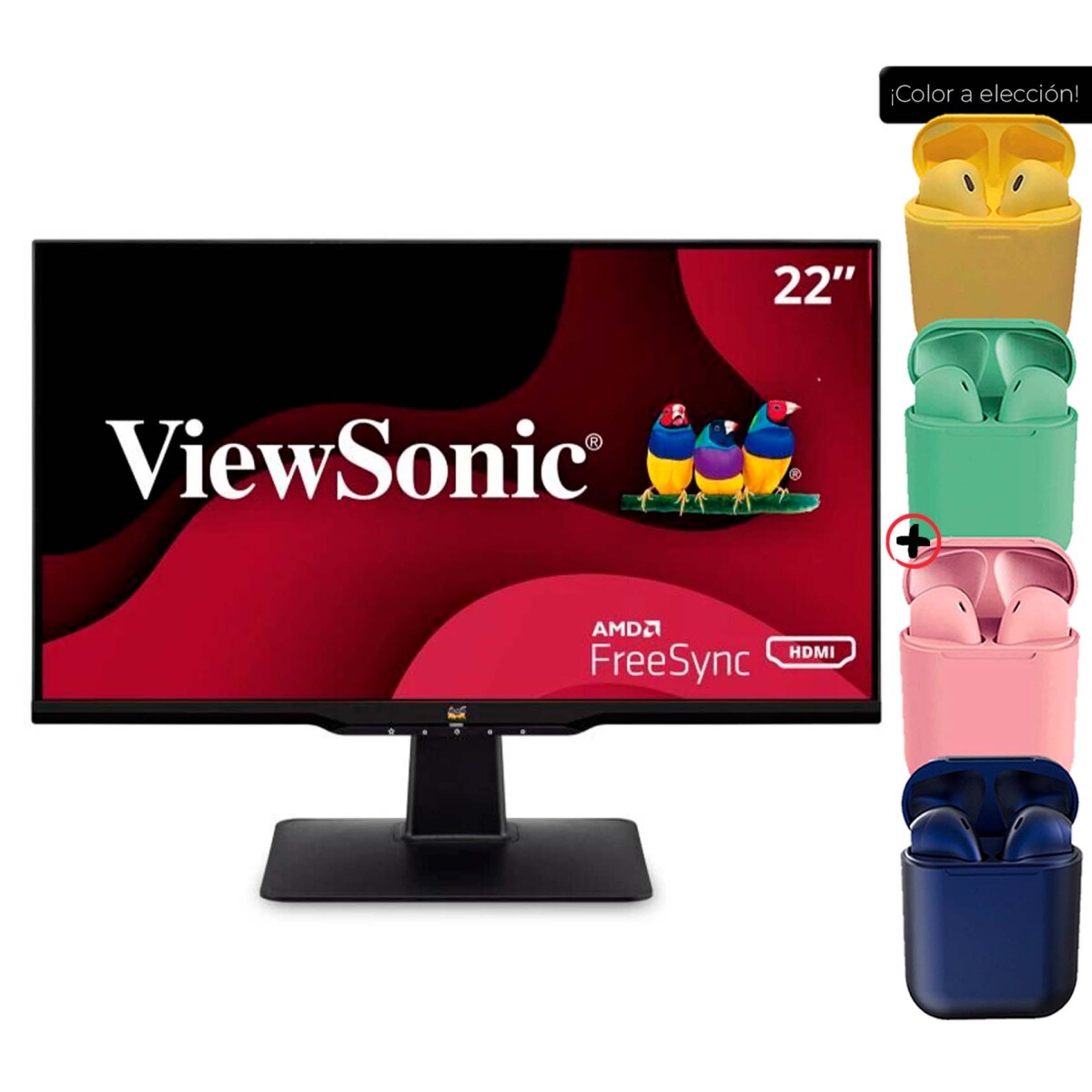 Monitor Viewsonic 22'' Led Lcd Monitor Va2233 Full Hd + Auriculares 