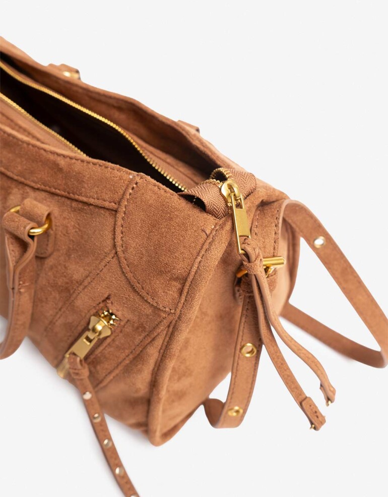 City Cartera Formato City Con Cierres - Marron Suela