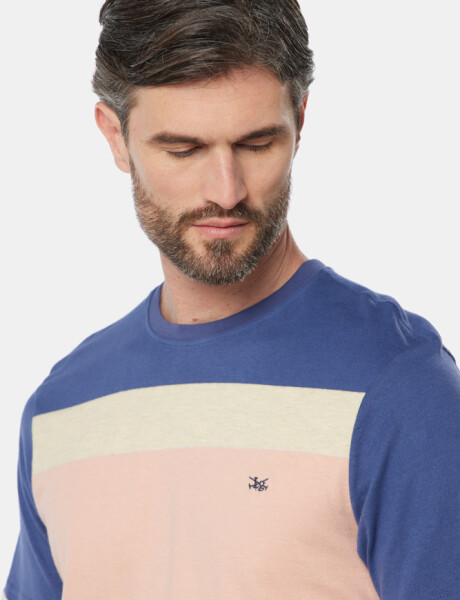 REMERA RAYADA Coral