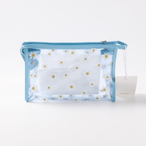 NECESER TRANSPARENTE PORTÁTIL DISEÑO MARGARITA (AZUL) NECESER TRANSPARENTE PORTÁTIL DISEÑO MARGARITA (AZUL)
