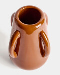 Jarrón Odra de cerámica marrón acabado brillante 25,5 cm Jarrón Odra de cerámica marrón acabado brillante 25,5 cm