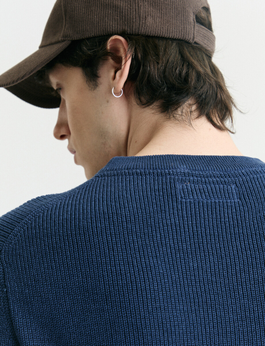 470986 SWEATER HARRINGTON LABEL Azul Piedra