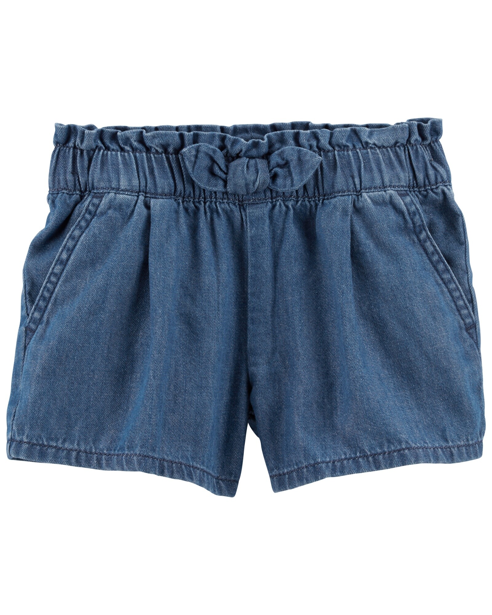 Short de chambray con cintura ceñida Sin color