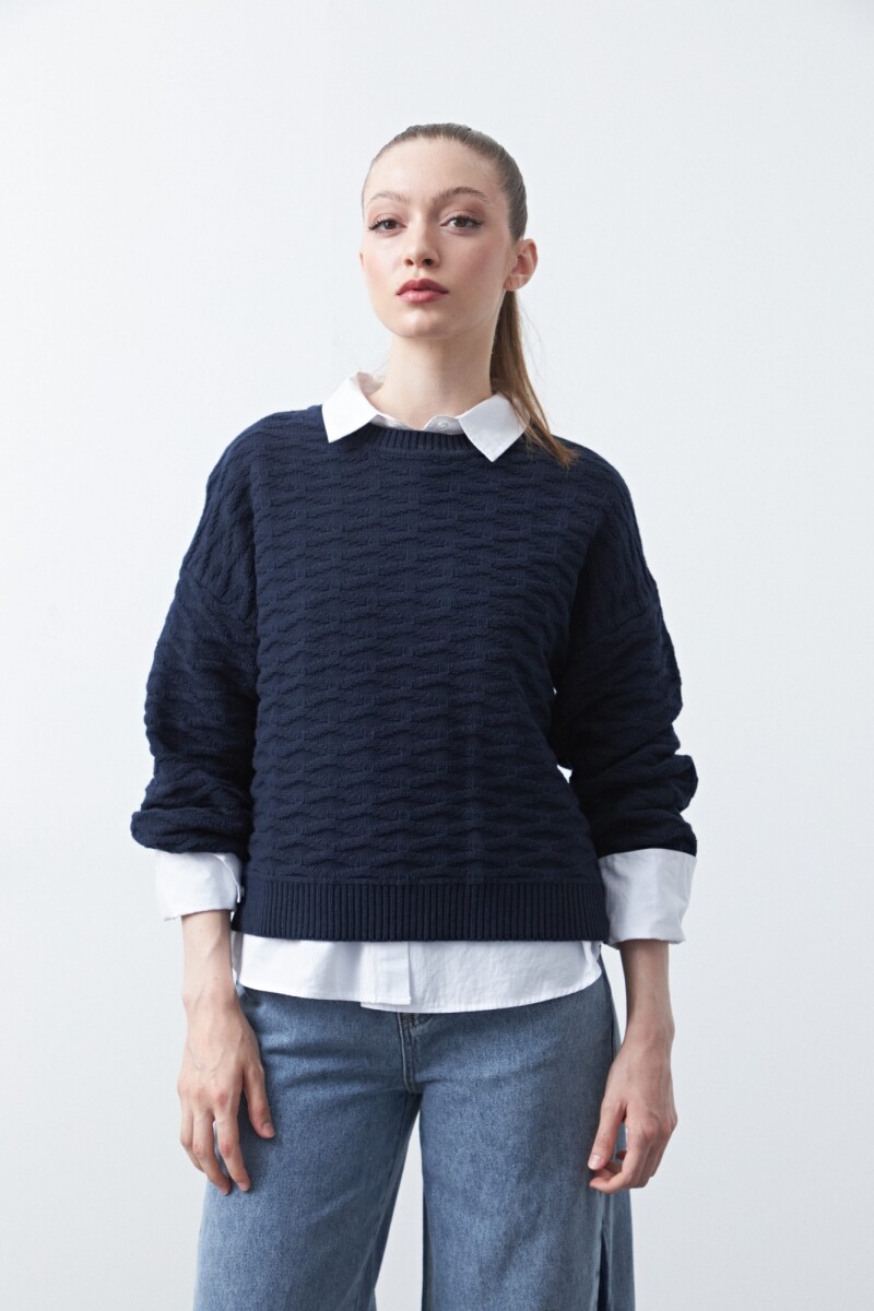 SWEATER DAMASO Azul Marino