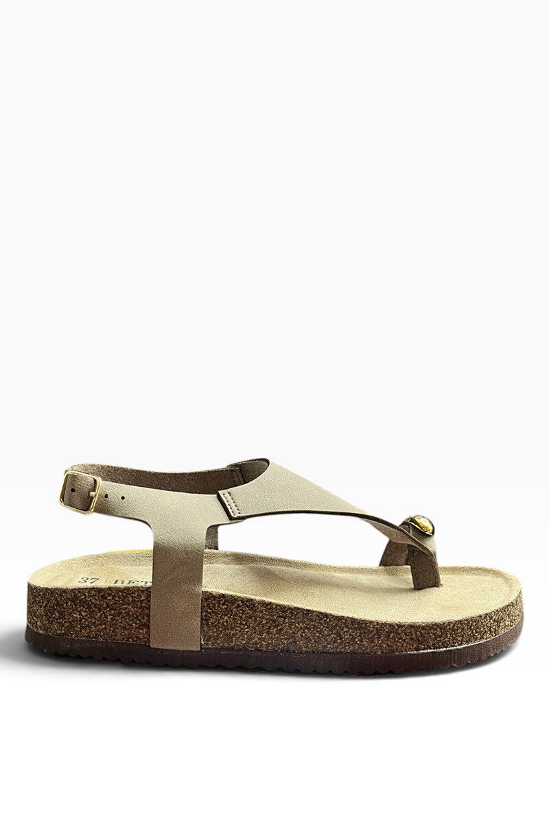 Sandalia Bettina con aplique BT105 Marron