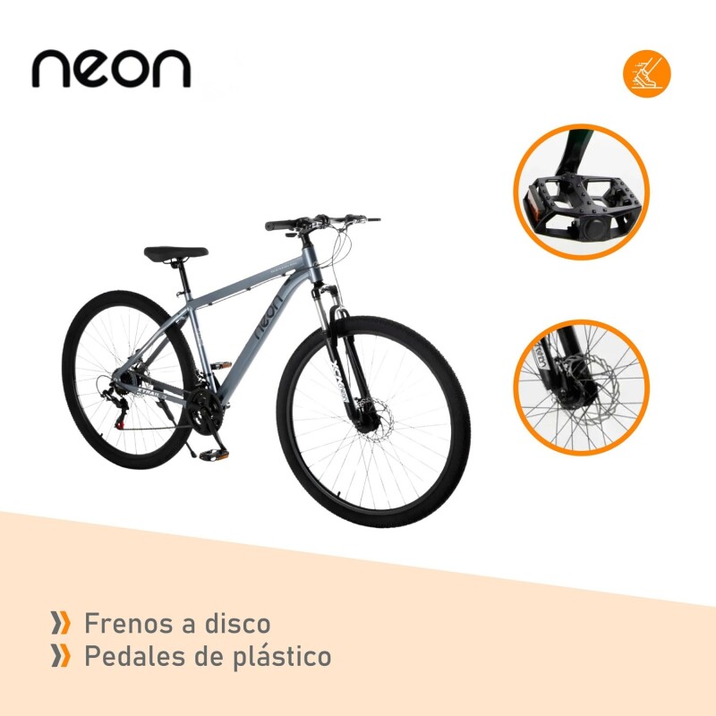 Bicicleta Montaña 26 Cuadro Aluminio Freno Disco 21 Cambios Gris