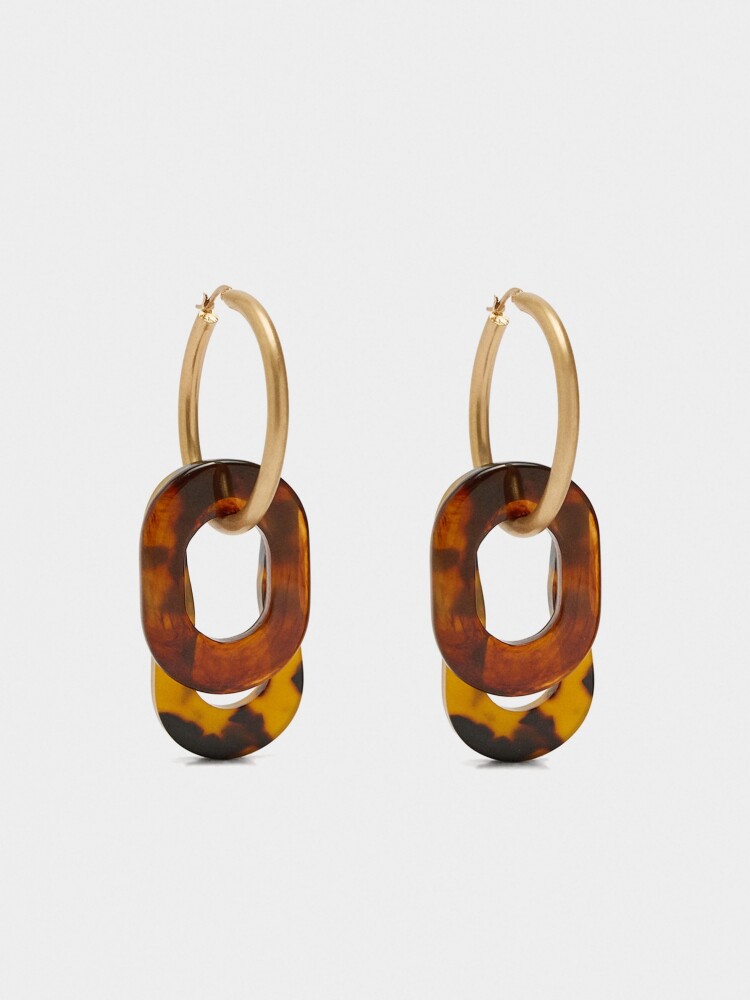 Aros Colgantes De Efecto Carey marron