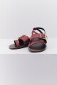 SANDALIA CUERO FLAT ROJO