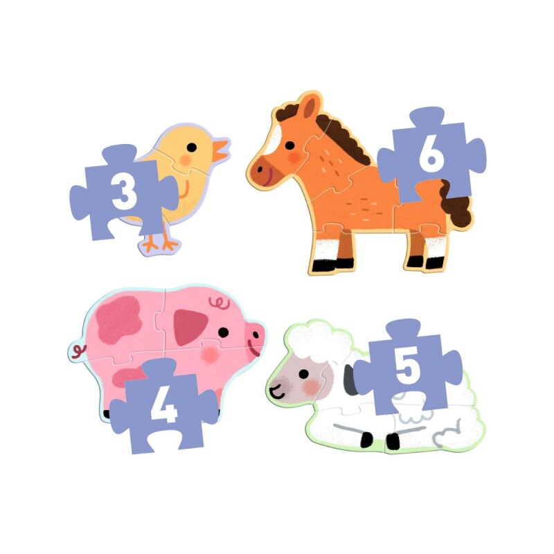 Puzzle x4 3, 4, 5 y 6 Pcs Granja