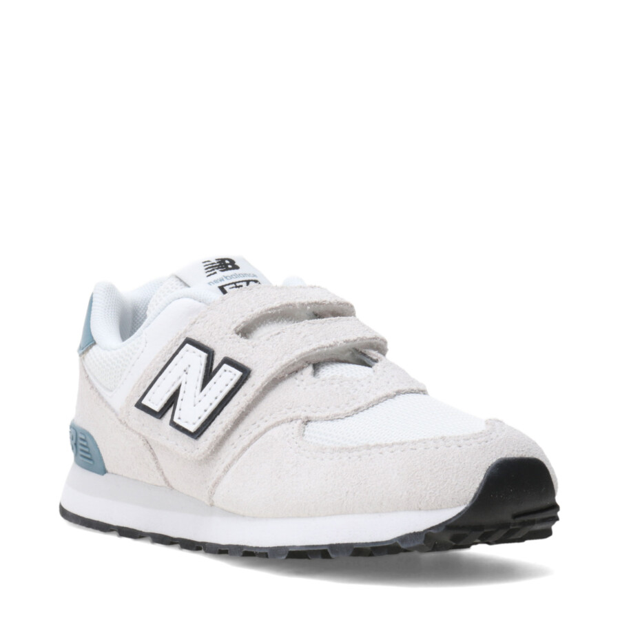 Championes de Niños New Balance P574 Velcro Gris - Blanco