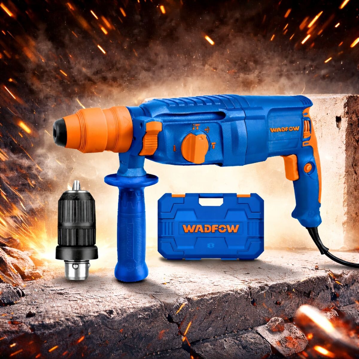 Rotomartillo 800W 2,5J SDS Plus con Adaptador y Acces Wadfow Rotomartillo 800w 2,5j Sds Plus Con Adaptador Y Acces Wadfow